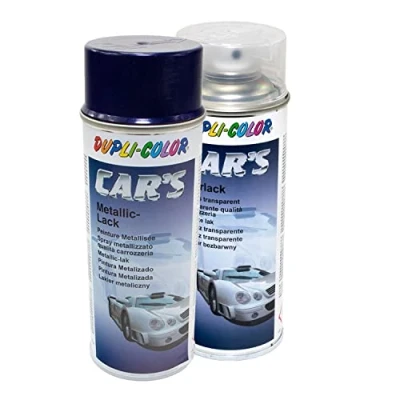 Abbildung von Lackspray Spraydose Cars Dupli Color 706844 blau lila metallic 400 ml + Klarlack 385858