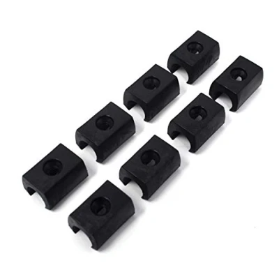 Abbildung von Design61 Klemmschalengleiter 8er Set Stuhlgleiter Bodenschongleiter Ø 12 mm mit Bohrung Silencer Möbelgleiter
