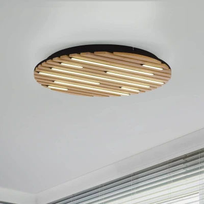 Abbildung von Paul Neuhaus Smart LED Deckenleuchte Q Akustik, Holz Ø 60 cm