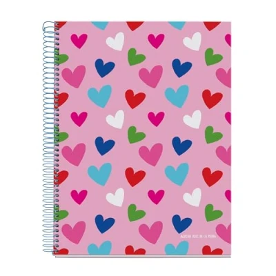 Abbildung von Miquelrius A4 Notizbuch, liniert, 7 mm, Hardcover, Notizbuch mit 120 mikroperforierten Blättern, 4 Farben zum Organisieren, extra blickdichtes Papier 70 g/m², Löcher Abheften