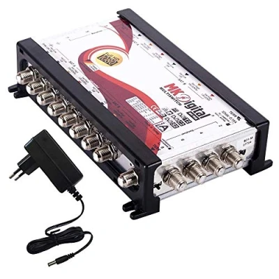 Abbildung von MK Digital MV Serie Multischalter, Multiswitch SAT Verteiler kaskadierbar (FullHD, HDTV, 4K, UHD, 8K) … (9/8 Multischalter)