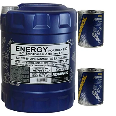 Abbildung von 10L MANNOL Motoröl Energy Formula PD 5W 40 Motorspülung Motor Flush