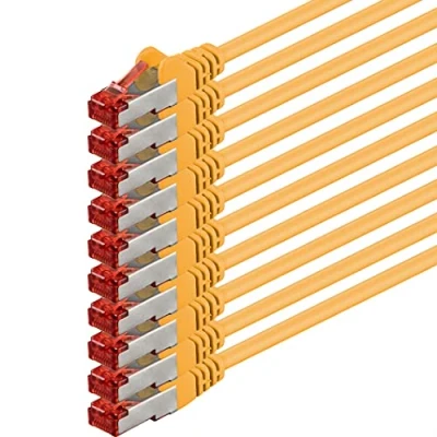 Abbildung von 1aTTack.de 10x 5m Cat 6 Netzwerk Kabel Patch Cat6 RJ45 SFTP Gelb