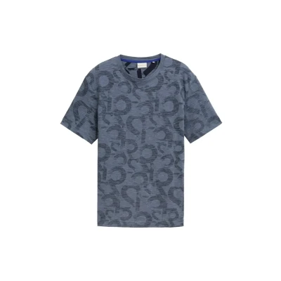 Abbildung von TOM Tailor MIT Allover Tshirt print, Herren, Größe: XXL, Navy blue number design