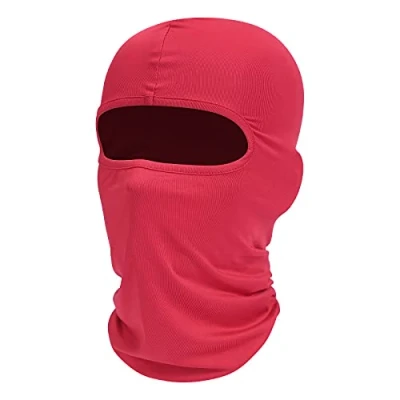 Abbildung von fuinloth Sturmhauben, Gesichtshaube, Skimaske, Hals Gaiter, UV Schutz, Motorrad und Fahrrad Gesichtsmaske, Balaclavas für Herren/Damen Rot