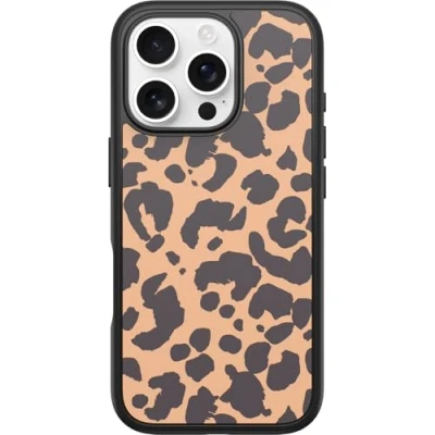 Abbildung von OtterBox Symmetry Series MagSafe Hülle für iPhone 16 Pro, stoßfest, sturzsicher, dünne Schutzhülle, 3X mehr Stürze als nach Militärstandard, Animal Print
