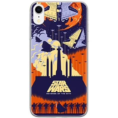 Abbildung von ERT GROUP Handyhülle für Apple iPhone XR Original und offiziell Lizenziertes Star Wars Muster 030 optimal an die Form des Handy angepasst, hülle aus TPU