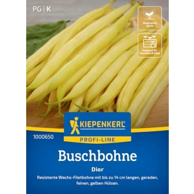 Abbildung von Kiepenkerl Profi Line Buschbohnensamen Dior 1000650 Gemüsesamen für eine resistente Filetbohne mit bis zu 14 cm langen Hülsen und einem Inhalt 8 10 lfd. Meter