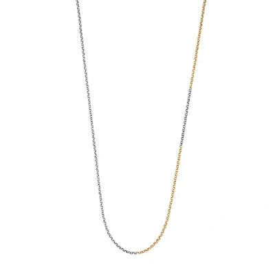 Abbildung von Engelsrufer Damen Erbskette Halskette aus Sterling silber rhodiniert und vergoldet in gold Karabinerverschluss Länge: 50cm