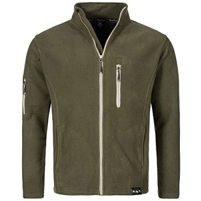 Abbildung von Rock Creek Herren Fleece Jacke Outdoor Wanderjacke Pullover Full Zip Hoodie Herrenjacke Fleecejacke Winterjacke Strickjacke Strickfleecejacke H 197 Dunkelgrün S