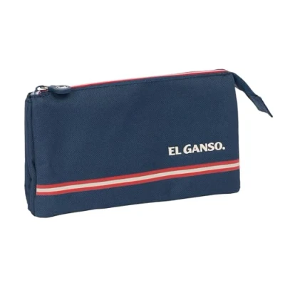 Abbildung von Safta EL Ganso Classic Federmäppchen für Kinder, ideal Schulkinder, bequem und vielseitig, Qualität Widerstandsfähigkeit, 22 x 3 12 cm, Marineblau,