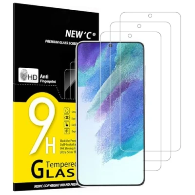 Abbildung von NEW&#039;C 3 Stück, Panzer Schutz Glas für Samsung Galaxy S21 FE 5G, Frei von Kratzern, 9H Härte, HD Displayschutzfolie, 0.33mm Ultra klar, Ultrabeständig