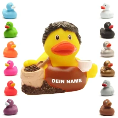 Abbildung von Badeente personalisierbar (Barista Ente)