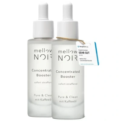 Abbildung von mellow NOIR Concentrated Booster 2x 30ml SOFORT STRAFFEND Hyaluron Gesichtsserum gegen Falten Augenserum Serum zur Augenpflege &amp; Gesichtspflege Vegan zertifizierte Naturkosmetik