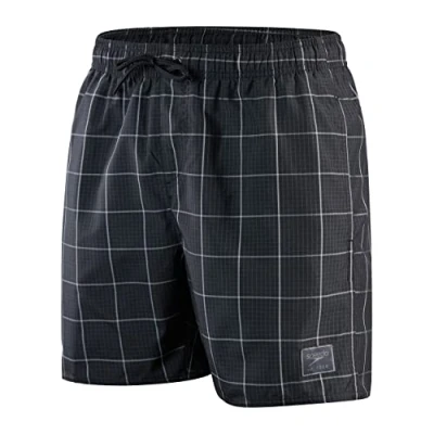 Abbildung von Speedo Herren Check Leisure 16&quot; Wassershort, Schwarz/Grau, XXL