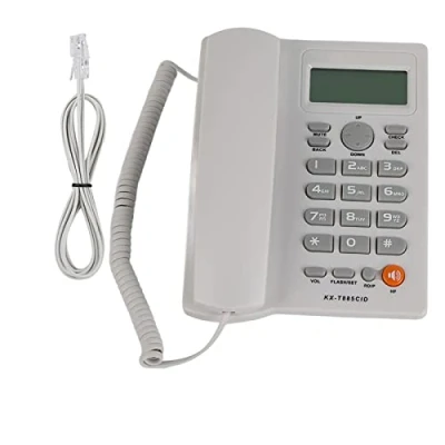 Abbildung von Schnurgebundenes Telefon, Festnetztelefon, Anrufer ID Freisprechen, Stummschaltung, Pause/Hold Funktion, Klarer Ton, Home Office Hotel Festnetztelefon (Weiß)