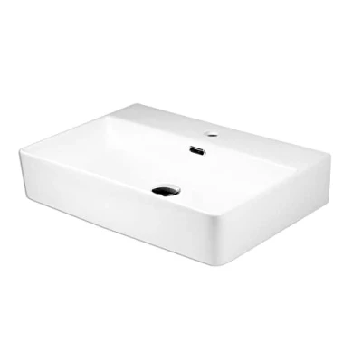 Abbildung von Stabilo Sanitär Waschbecken Keramik rechteckig 600 x 420 130 mm Komplettset (Komplett Set, 1 St., mit Anschlußset inkl. Abflussrohr und Abflussstopfen), Das ist robust, langlebig pflegeleicht.