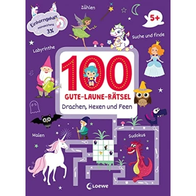 Abbildung von 100 Gute Laune Rätsel Drachen, Hexen und Feen: Lernspiel Sammlung zum Rätseln Malen für Kinder ab 5 Jahre