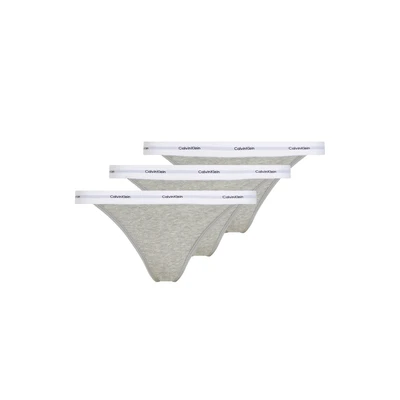 Abbildung von Calvin Klein Underwear String Bikini 3 PACK Slip, Damen, Größe: XS, Gry hther/gry hther