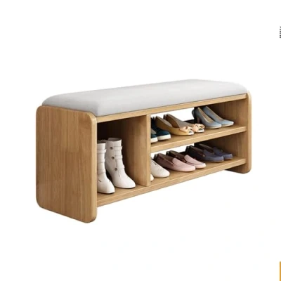 Abbildung von NEONMAN Schuhbank Schuh Aufbewahrungsbank mit Sitzkissen Schublade Schuhschrank Schuhregal Sitzbank Bank Ablage Garderobenbank Stauraum 2 Tier Rack Schuhschrank(Natural