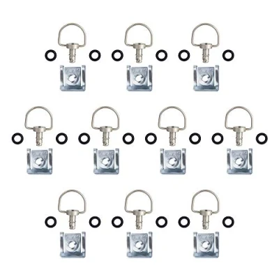 Abbildung von Oldbones Motorrad Rennbefestigungen Schnellspanner D Ring Typ C 14mm Matt Sliver(10 Pack)