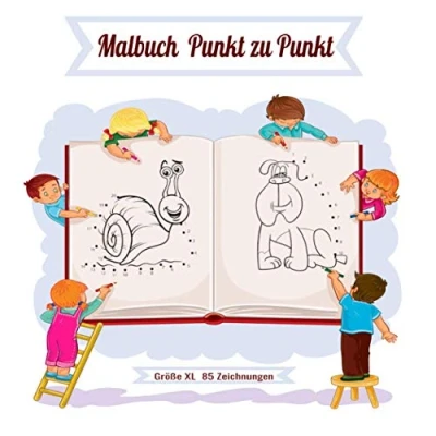 Abbildung von Malbuch Punkt zu Punkt: für Buch Kinder von 4 bis 6 Jahren. XL 85 Zeichnungen.