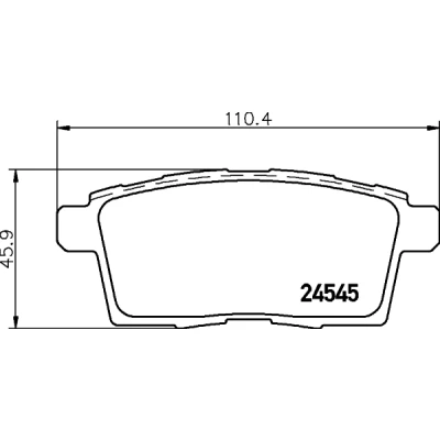 Abbildung von HELLA 8DB 355 013 261 Bremsbelagsatz nicht für Verschleißwarnanzeiger vorbereitet MAZDA: CX 7, 9, FORD USA: Edge