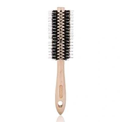 Abbildung von TITANIA Rundbürste aus Holz Bürste zum Föhnen &amp; Entwirren Rundhaarbürste Haarbürste Styling für Männer Frauen Echthaarborsten Rundföhnbürste