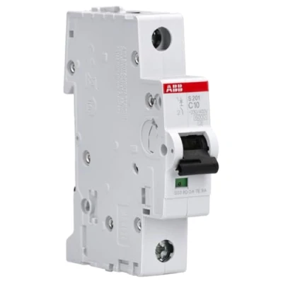 Abbildung von ABB S200 MCB Leitungsschutzschalter Typ C, 1 polig 10A 230V System Pro M Compact DIN Schienen Montage