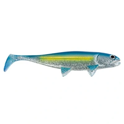 Abbildung von Jackson Gummifisch Profi Angelköder The Fish 15cm. 2 Stück. Farbe Blue Shad. Gummiköder. Raubfisch. Gummi Angeln. Softbait Hechtköder und Zanderköder. Shad