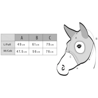 Abbildung von Lami Cell Maske Titanium mit Ohren Schwarz Warmblut