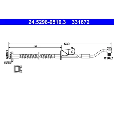 Abbildung von ATE 24.5298 0516.3 Bremsschläuche 530 M10x1 HYUNDAI: i20 I Schrägheck