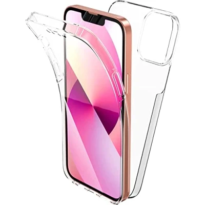 Abbildung von Max Power Digital Hülle für iPhone 12 / Pro 360 Grad Transparent Silikon Komplett Schutzhülle Durchsichtig Beide Seiten Doppelseitig Full Body Vorne und Hinten Stoßfest Case
