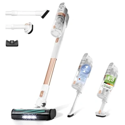Abbildung von Levoit Akku Staubsauger mit Anti Haar Verwicklung, max 50Min Laufzeit, Akkustaubsauger 99,9 Prozent Filterleistung, 4 in 1 Kabelloser Akkusauger für Hartboden, Teppich, Auto, Tierhaare, LVAC 200
