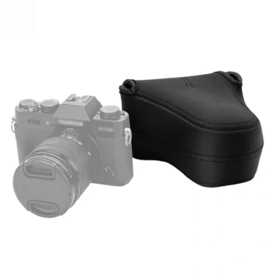 Abbildung von JJC Schwarz Neopren Kameratasche Tasche für Sony Fuji Olympus, EOS DSLR Mirrorless Kamera mit Objektiv Größe bis zu 127 x 85 130mm
