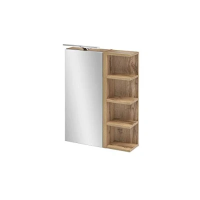 Abbildung von Schildmeyer Spiegelschrank Breite 50 cm, 1 türig, LED Beleuchtung, Schalter /Steckdosenbox