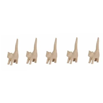 Abbildung von Décopatch AP129Opack Ein Set mit 5 Halterungen aus braunem Papier, 9,3 x 3,5 16,5 cm, Katze langem Schwanz
