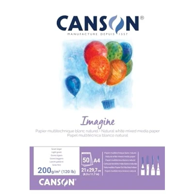 Abbildung von Canson Pad Imagine A4 200 g White Skizzenbuch