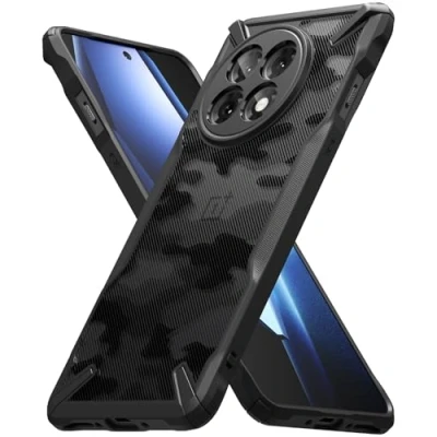 Abbildung von Ringke Fusion X Case Kompatibel mit OnePlus 13R Hülle, [Robuster Schutz] Tarnmuster Design Robust Bumper Stoßfest Kratzfest Fortschrittliche Schutz Handyhülle Camo Black