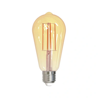 Abbildung von Müller Licht Retro LED ST64 Kolbenform E27 Filament gold, 7W ersetzt 51W, nostalgisches warmweißes (2000K) für ein gemütliches Ambiente, 650lm, dimmbar, 15000h Lebensdauer, 401080