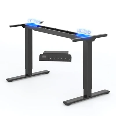 Abbildung von FLEXISPOT Höhenverstellbarer Schreibtisch Gestell, Elektrisch Tischbeine mit 2 Motoren &amp; LED Höhenanzeige 4 Speicherfunktionen, höhenverstellbares Tischgestell, Schwarz