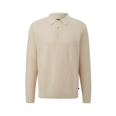Abbildung von QS Langarmshirt, Herren, Größe: Large, Beige