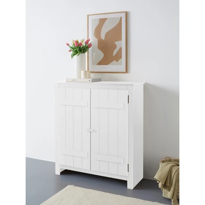 Abbildung von Home affaire Schuhschrank &quot;Bertram&quot;, Massivholz, 2 verstellbare Einlegeböden, Magnetverschluss,Höhe 110 cm