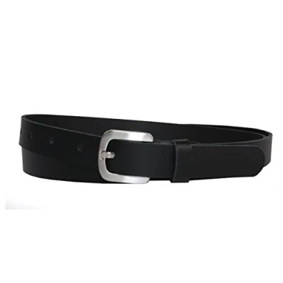 Abbildung von Vascavi Ledergürtel echt Leder Gürtel, Jeansgürtel, Hüftgürtel, Made in Germany, 2 cm breit und ca. 0.25 stark (95 Gesamtlänge 105 cm, Schwarz)
