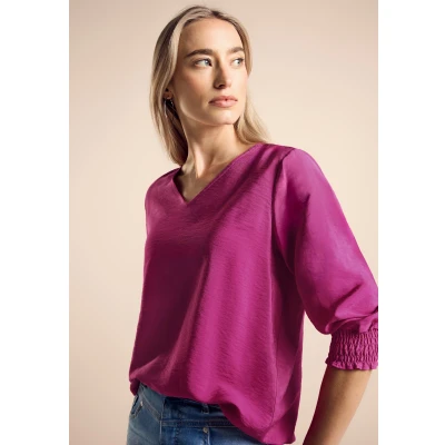 Abbildung von Street One MIT Smokdetail Bluse, Damen, Größe: 34, Pink