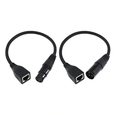 Abbildung von EMSea 2 stücke XLR 3 Pin Female &amp; Male auf RJ45 Adapter Converter Verlängerungskabel Anschlusskabel Adapterkabel LED Controller Kabel 30CM