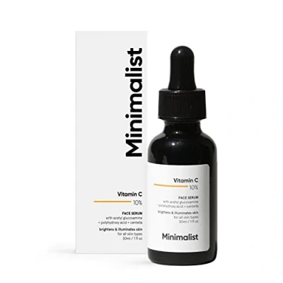 Abbildung von Minimalist Gesichtsserum mit 10% Vitamin C für strahlende Haut, 30 ml Hochstabiles &amp; effektives hautaufhellendes Vit Serum Damen Herren, transparent, (1er Pack)