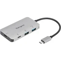 Abbildung von Targus USB Hub, Adapter von C auf je 2x A 3.2 und C, Dockingstation mit Schnelllade Anschluss, für Windows, MacOS &amp; Chrome OS ACH228EU