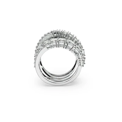 Abbildung von Swarovski Twist WRAP Ring silvercoloured, Damen, Größe: 52, Silver coloured