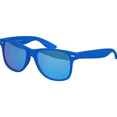 Abbildung von Balinco Sonnenbrille UV400 CAT 3 CE Rubber mit Federscharnier für Damen &amp; Herren (blau blau verspiegelt)